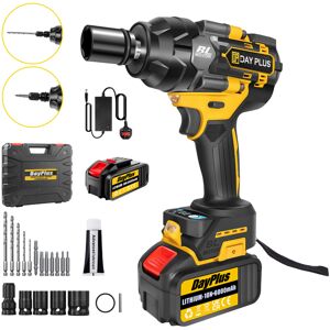 YouseaHome (With 2 Batteries) Cordless Impact Wrench 1/2" 800Nm Brushless Ratchet 6.0Ah Bat YouseaHome (With 2 Batteries) Cordless Impact Wrench 1/2" 800Nm Brushless Ratchet 6.0Ah Bat