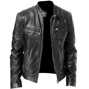 Unbranded (Black, S) Men Leather Faux Jacket Motorcycle Biker Slim Fit Coat Warm Outwear O Unbranded (Black, S) Men Leather Faux Jacket Motorcycle Biker Slim Fit Coat Warm Outwear O