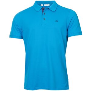 (L, Blue Camo) Calvin Klein Mens 2025 Campus 3 Button Ribbed Collar Golf Polo Sh (L, Blue Camo) Calvin Klein Mens 2025 Campus 3 Button Ribbed Collar Golf Polo Sh