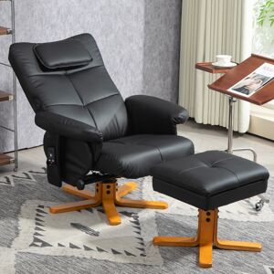 HOMCOM Massage Recliner Chair with Footstool and Hidden Storage, Black HOMCOM Massage Recliner Chair with Footstool and Hidden Storage, Black