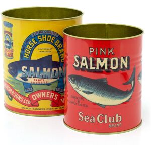 Carousel Home Set Of 2 Retro Style Vintage Salmon Storage Tins 2 Piece Replica Food Tins Dec Carousel Home Set Of 2 Retro Style Vintage Salmon Storage Tins 2 Piece Replica Food Tins Dec