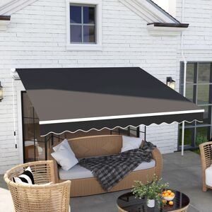 Outsunny 2.95 x 2.5m Canopy Sun Shade Shelter with Crank Handle, Black Outsunny 2.95 x 2.5m Canopy Sun Shade Shelter with Crank Handle, Black