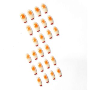 Unbranded (Jelly Glue Model, One size) 24pcs Coffin Nails Full Cover Long Paragraph Orange Unbranded (Jelly Glue Model, One size) 24pcs Coffin Nails Full Cover Long Paragraph Orange