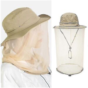 Unbranded (Light Khaki) Mosquito Midge Head Net Hat Mesh Face Protection Cover Insect Bee, Unbranded (Light Khaki) Mosquito Midge Head Net Hat Mesh Face Protection Cover Insect Bee,