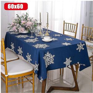 Unbranded (Navy Blue, 60x60) Christmas Decorative Tablecloth Anti Wrinkle Linen Cotton Emb Unbranded (Navy Blue, 60x60) Christmas Decorative Tablecloth Anti Wrinkle Linen Cotton Emb