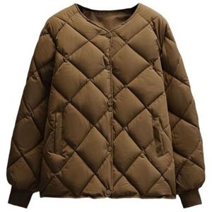 Unbranded (coffee, XL) Women Winter Down Coat Rhombus Texture Stitching Thick Padded Pocke Unbranded (coffee, XL) Women Winter Down Coat Rhombus Texture Stitching Thick Padded Pocke