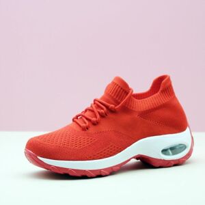 Unbranded (red, 38) Women's Breathable Knit Chunky Sneakers with Air Cushion, Casual Unbranded (red, 38) Women's Breathable Knit Chunky Sneakers with Air Cushion, Casual