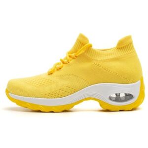 Unbranded (yellow, 38) Women's Breathable Knit Chunky Sneakers with Air Cushion, Casu Unbranded (yellow, 38) Women's Breathable Knit Chunky Sneakers with Air Cushion, Casu