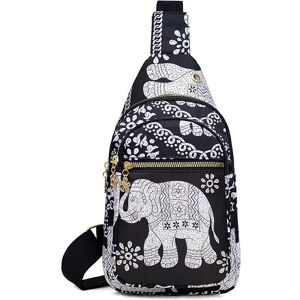 Unbranded Men's Elephant Print Chest Bag Multi-Pocket Casual Crossbody Bag Unbranded Men's Elephant Print Chest Bag Multi-Pocket Casual Crossbody Bag