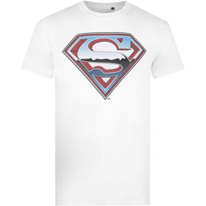(XXL, White) Superman Mens Chrome Logo T-Shirt (XXL, White) Superman Mens Chrome Logo T-Shirt