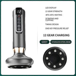 Unbranded (12 levels-steel bead, Gray) Electric Cupping Massager Vacuum Suction Cup Guasha Unbranded (12 levels-steel bead, Gray) Electric Cupping Massager Vacuum Suction Cup Guasha