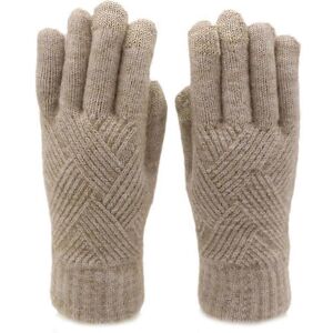 Unbranded (khaki) Couple Winter Knitted Touch Screen Warm Split Finger Cycling Gloves (Yel Unbranded (khaki) Couple Winter Knitted Touch Screen Warm Split Finger Cycling Gloves (Yel