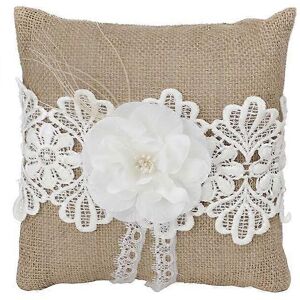 Unbranded (20*20cm) Wedding Hand Carry Linen Flower Basket Ring Pillow Set (22cm) (D-583-A Unbranded (20*20cm) Wedding Hand Carry Linen Flower Basket Ring Pillow Set (22cm) (D-583-A