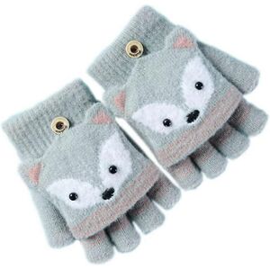 Unbranded (grey) Children's Winter Flap Soft Wool Knit Mitten Warm Gloves (Green) 1 Pair ( Unbranded (grey) Children's Winter Flap Soft Wool Knit Mitten Warm Gloves (Green) 1 Pair (