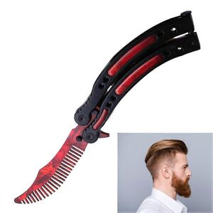 Unbranded (red) Butterfly Combs Stainless Steel Folding Training Practice Combs Hair Styli Unbranded (red) Butterfly Combs Stainless Steel Folding Training Practice Combs Hair Styli