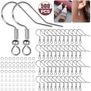 Unbranded 500PCS 925 Silver Earring Hooks DIY Jewelry Beads Ear Wires Making Findings Kit Unbranded 500PCS 925 Silver Earring Hooks DIY Jewelry Beads Ear Wires Making Findings Kit