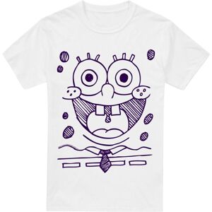 (L, White) SpongeBob SquarePants Mens Grin Felt Pen T-Shirt (L, White) SpongeBob SquarePants Mens Grin Felt Pen T-Shirt