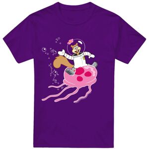 (S, Purple) SpongeBob SquarePants Mens Sandy Rides The Jellyfish T-Shirt (S, Purple) SpongeBob SquarePants Mens Sandy Rides The Jellyfish T-Shirt