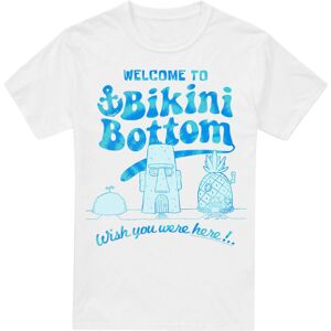 (L, White) SpongeBob SquarePants Mens Bikini Bottom Welcome T-Shirt (L, White) SpongeBob SquarePants Mens Bikini Bottom Welcome T-Shirt