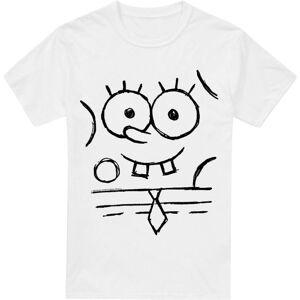 (XL, White) SpongeBob SquarePants Mens Sketch Smile T-Shirt (XL, White) SpongeBob SquarePants Mens Sketch Smile T-Shirt