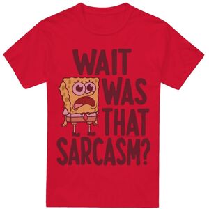(S, Red) SpongeBob SquarePants Mens Sarcasm T-Shirt (S, Red) SpongeBob SquarePants Mens Sarcasm T-Shirt