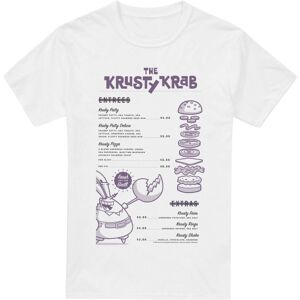 (L, White) SpongeBob SquarePants Mens Krusty Krab Menu T-Shirt (L, White) SpongeBob SquarePants Mens Krusty Krab Menu T-Shirt
