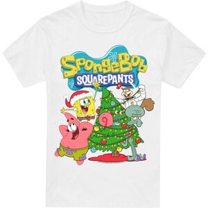 (M, White) SpongeBob SquarePants Mens Christmas Tree T-Shirt (M, White) SpongeBob SquarePants Mens Christmas Tree T-Shirt
