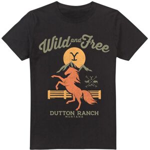 (S, Black) Yellowstone Mens Wild & Free T-Shirt (S, Black) Yellowstone Mens Wild & Free T-Shirt