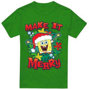 (XL, Kelly Green) SpongeBob SquarePants Mens Make It Merry Christmas T-Shirt (XL, Kelly Green) SpongeBob SquarePants Mens Make It Merry Christmas T-Shirt