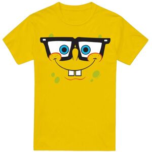 (S, Yellow) SpongeBob SquarePants Mens Nerd Face T-Shirt (S, Yellow) SpongeBob SquarePants Mens Nerd Face T-Shirt