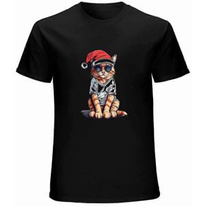 Unbranded (XL, One size) Christmas Hat Cat Wearing Sunglasses Graphic T-shirt Oversized Un Unbranded (XL, One size) Christmas Hat Cat Wearing Sunglasses Graphic T-shirt Oversized Un