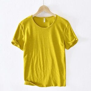 Unbranded (yellow, XXL) Retro Raw Edge T-Shirt for Men 100% Cotton Lightweight Breathable Unbranded (yellow, XXL) Retro Raw Edge T-Shirt for Men 100% Cotton Lightweight Breathable