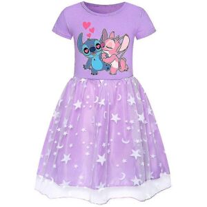 Unbranded (9-10 Years, Purple) Kids Girls Lilo & Stitch Cartoon Print Dress Tulle Skirt Bi Unbranded (9-10 Years, Purple) Kids Girls Lilo & Stitch Cartoon Print Dress Tulle Skirt Bi