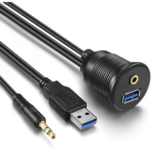 Unbranded (1M / 3FT) Dual USB 3.0 & 3.5mm Car Boat Truck Dash Panel Flush Mount Cable AUX Unbranded (1M / 3FT) Dual USB 3.0 & 3.5mm Car Boat Truck Dash Panel Flush Mount Cable AUX