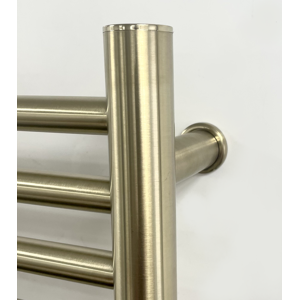 Manissa (300mm W) Brushed Brass Stainless Steel Electric Towel Rail - 720mm H Manissa (300mm W) Brushed Brass Stainless Steel Electric Towel Rail - 720mm H