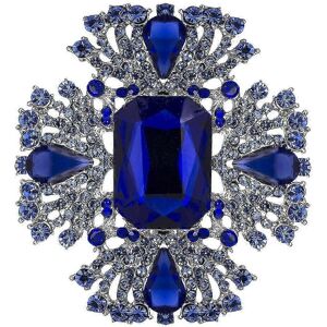 FURTALK (As show, One size) 2024, Vintage Blue Austrian Crystal Rhinestone Brooch Pin El FURTALK (As show, One size) 2024, Vintage Blue Austrian Crystal Rhinestone Brooch Pin El