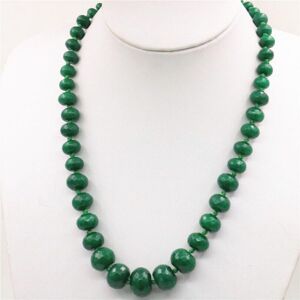 Maxpower 2023 8-20mm Natural Dark Green Jade Chalcedony Beads Necklace Faceted Women Girl Maxpower 2023 8-20mm Natural Dark Green Jade Chalcedony Beads Necklace Faceted Women Girl