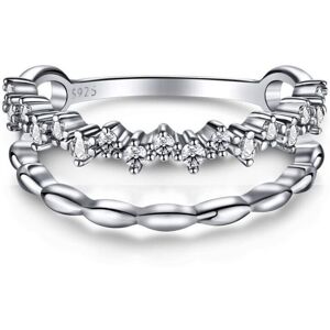Maxpower (silver, 8) Tancise Double-deck Trendy S925 Sterling Silver Zircon Korean Ol Rin Maxpower (silver, 8) Tancise Double-deck Trendy S925 Sterling Silver Zircon Korean Ol Rin