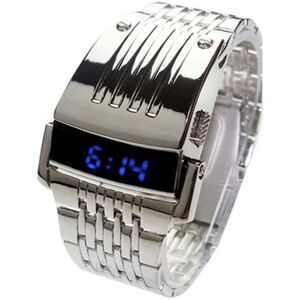 Maxpower (silver) Yousheng Led Display Wide Stainless Steel Fashion Blue Band Men Digital Maxpower (silver) Yousheng Led Display Wide Stainless Steel Fashion Blue Band Men Digital