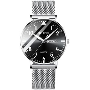 Maxpower (silver,black) New Fashion Ultra-thin Mens Luxury Brand Casual Stainless Steel M Maxpower (silver,black) New Fashion Ultra-thin Mens Luxury Brand Casual Stainless Steel M