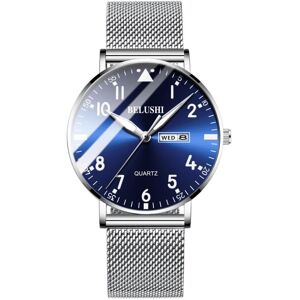 Maxpower (silver,blue) New Fashion Ultra-thin Mens Luxury Brand Casual Stainless Steel Me Maxpower (silver,blue) New Fashion Ultra-thin Mens Luxury Brand Casual Stainless Steel Me