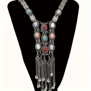 Maxpower (as the picture) Retro Ethnic Style Long Tassel Sweater Chain Exaggerated Women& Maxpower (as the picture) Retro Ethnic Style Long Tassel Sweater Chain Exaggerated Women&