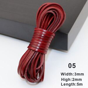 Maxpower (5) 5 Meters Diy Coffee/red/brown 3mm Round/flat Leather Rope Natural Genuine Le Maxpower (5) 5 Meters Diy Coffee/red/brown 3mm Round/flat Leather Rope Natural Genuine Le