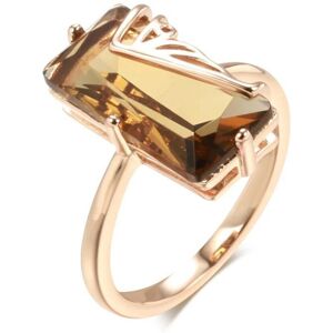 Maxpower (as the picture, 8) Hollow Inlay Square Light Tea Color Zircon Large Rings Elega Maxpower (as the picture, 8) Hollow Inlay Square Light Tea Color Zircon Large Rings Elega