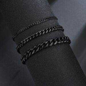 Maxpower (black, Width 7mm) High Quality Stainless Steel Bracelets For Men Blank Color Pu Maxpower (black, Width 7mm) High Quality Stainless Steel Bracelets For Men Blank Color Pu