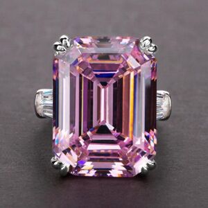 Maxpower (pink, Number 7) "cao Shi Luxury Rectangular Zircon Women's Engagement Maxpower (pink, Number 7) "cao Shi Luxury Rectangular Zircon Women's Engagement