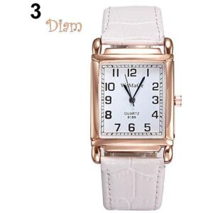 Maxpower (white) Dilara Men Women Fashion Faux Leather Band Square Dial Quartz Analog Wri Maxpower (white) Dilara Men Women Fashion Faux Leather Band Square Dial Quartz Analog Wri