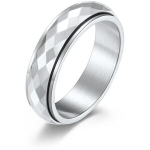 Maxpower (silver, 6#) Simple Unisex Rhombus Faceted Hip Hop Ring For Men Women Stainless Maxpower (silver, 6#) Simple Unisex Rhombus Faceted Hip Hop Ring For Men Women Stainless