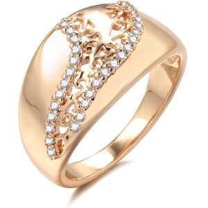 Maxpower (rose gold, 12) Kinel Glossy Rose Gold Color Rings For Women Big Size Luxury Rin Maxpower (rose gold, 12) Kinel Glossy Rose Gold Color Rings For Women Big Size Luxury Rin