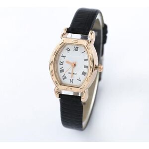 Maxpower (black) Vintage Simple Women Quartz Watches Clock Retro Fashion Solid Color Faux Maxpower (black) Vintage Simple Women Quartz Watches Clock Retro Fashion Solid Color Faux